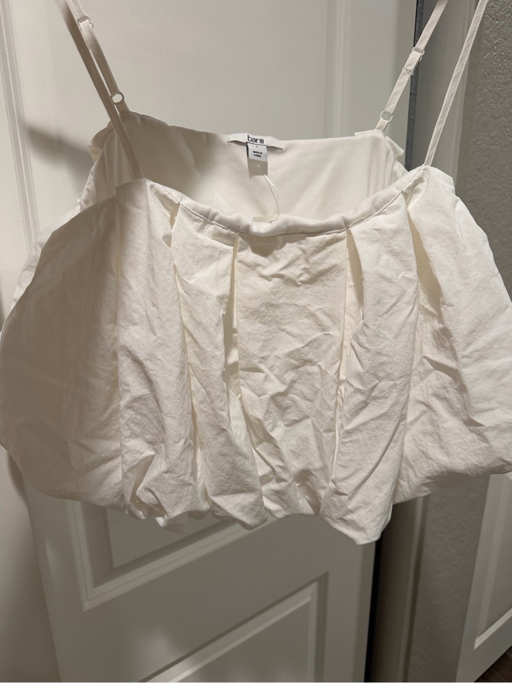 NWT Bar III Bubble-hem Crop Tank Top L